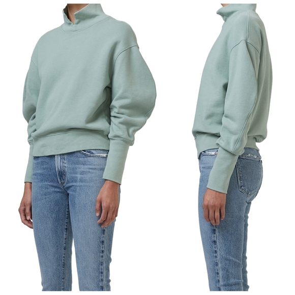 COH Citizens of Humanity - Melia Mock Neck Sweater in Eucalyptus Size Small - Picture 2 of 9